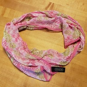 Coach Pink Silk Scarf